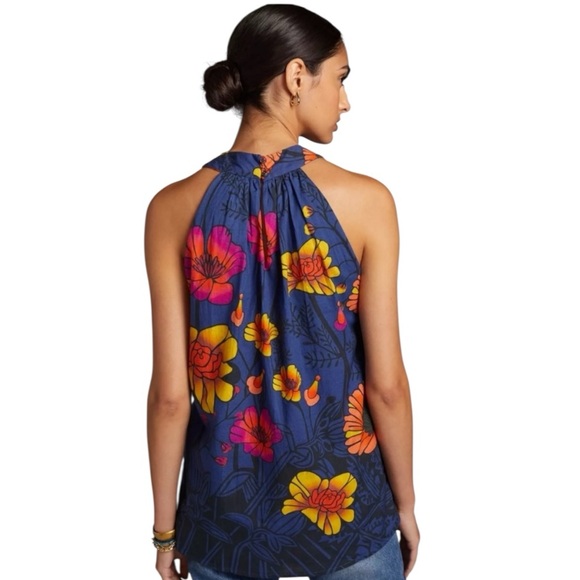 Anthropologie Roopa Pemmaraju Floral Halter Tank size M - Picture 2 of 13